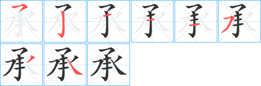 承的笔顺分步演示