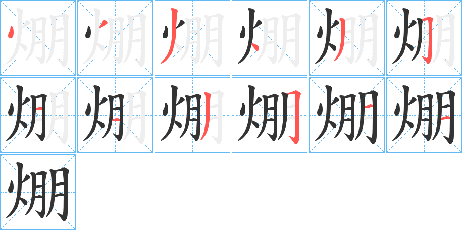 焩的笔顺分步演示