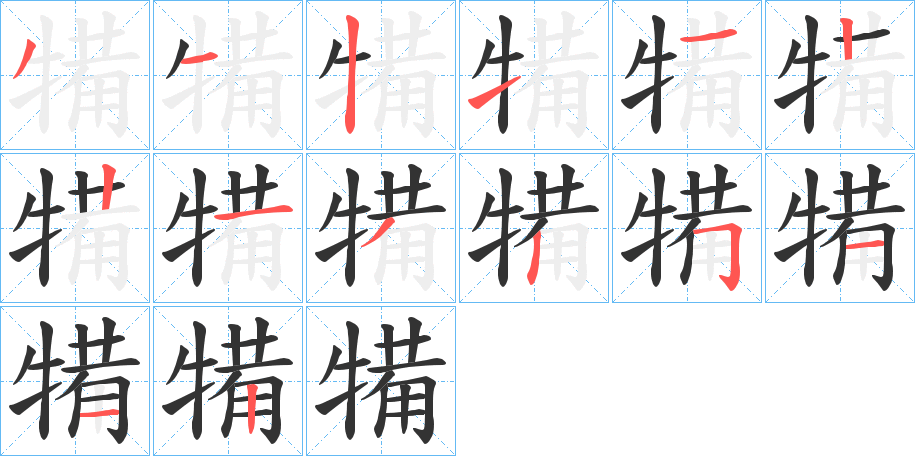 犕的笔顺分步演示