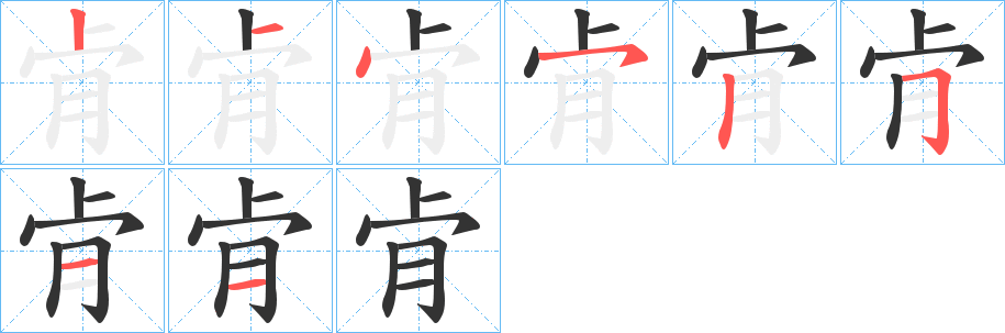 肻的笔顺分步演示