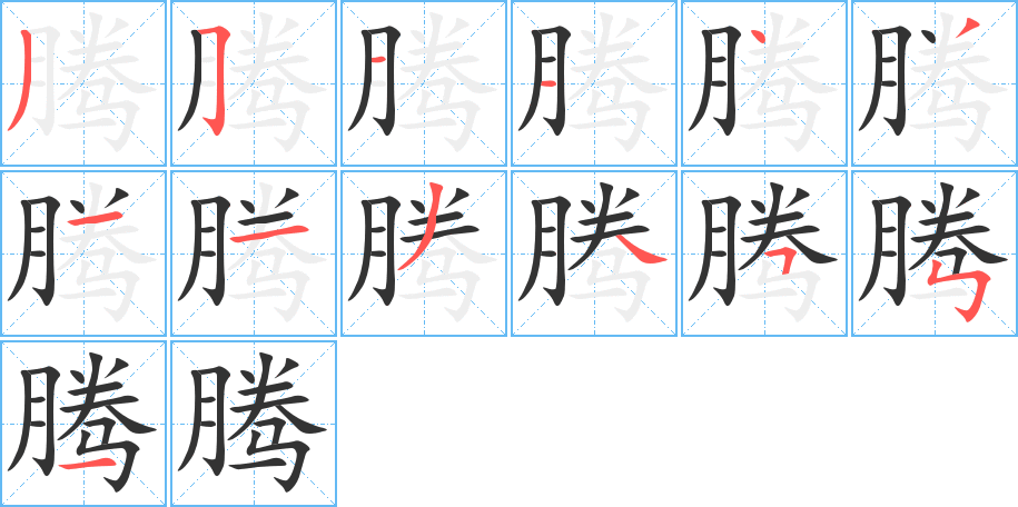 腾的笔顺分步演示