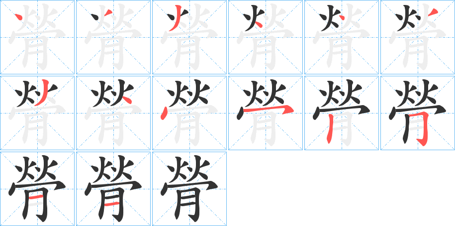 膋的笔顺分步演示