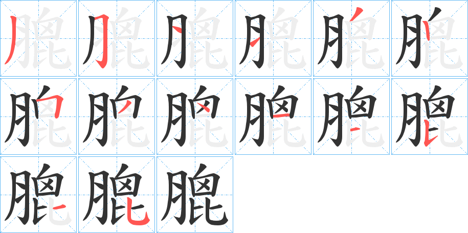 膍的笔顺分步演示