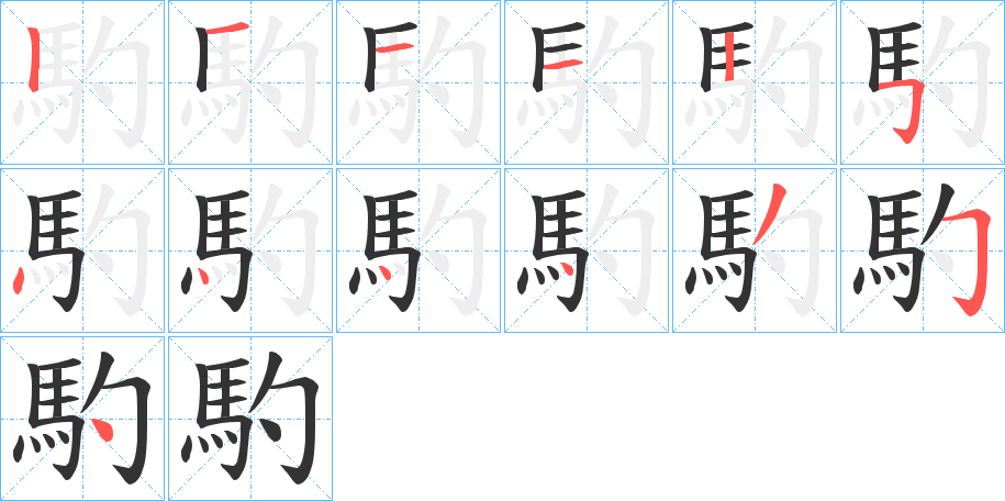 馰的笔顺分步演示