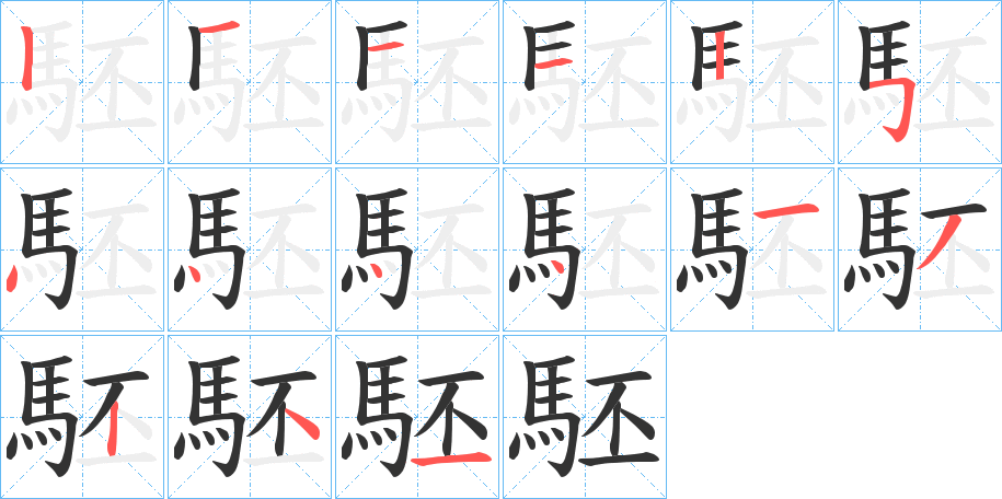 駓的笔顺分步演示