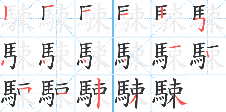 駷的笔顺分步演示