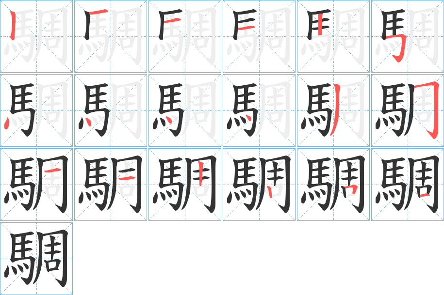 騆的笔顺分步演示