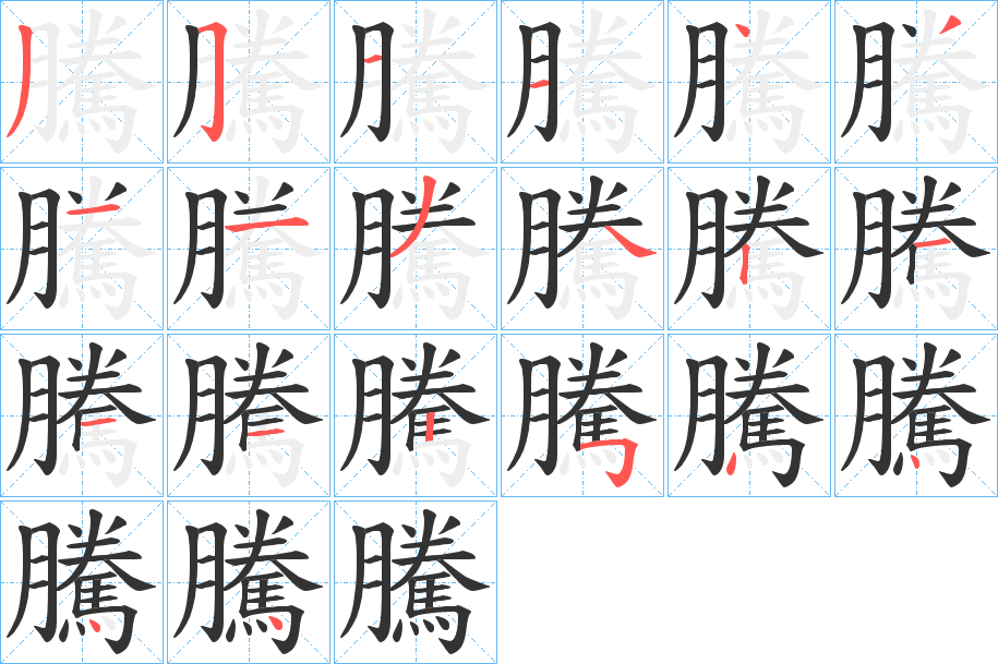 騰的笔顺分步演示