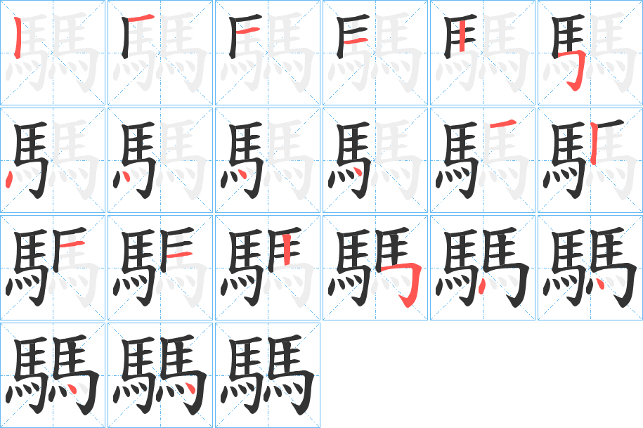 騳的笔顺分步演示