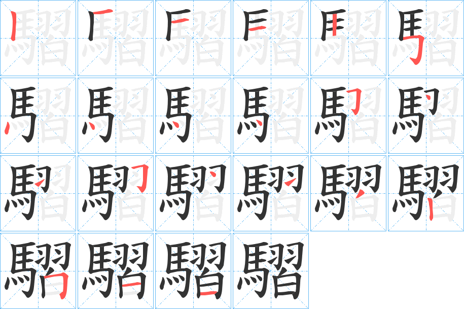 騽的笔顺分步演示