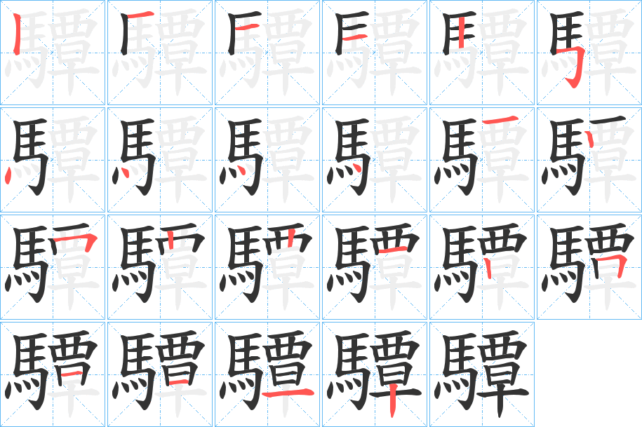 驔的笔顺分步演示