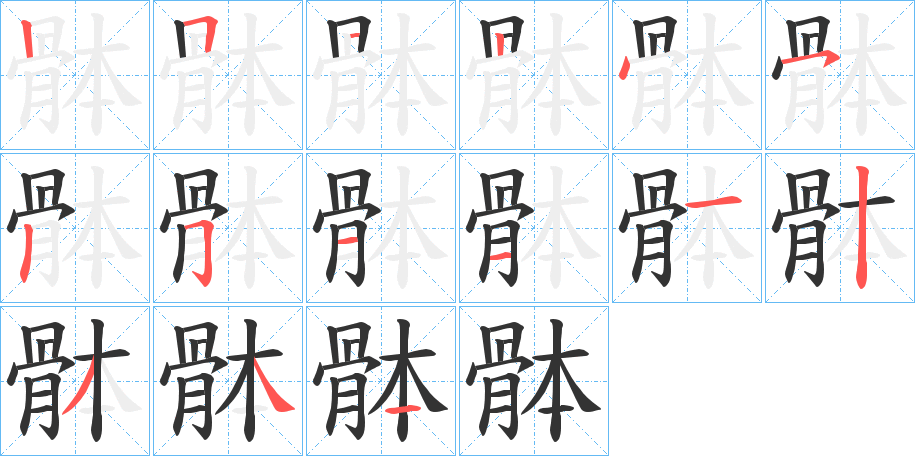 骵的笔顺分步演示