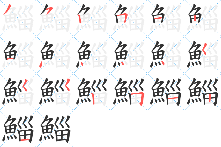 鯔的笔顺分步演示