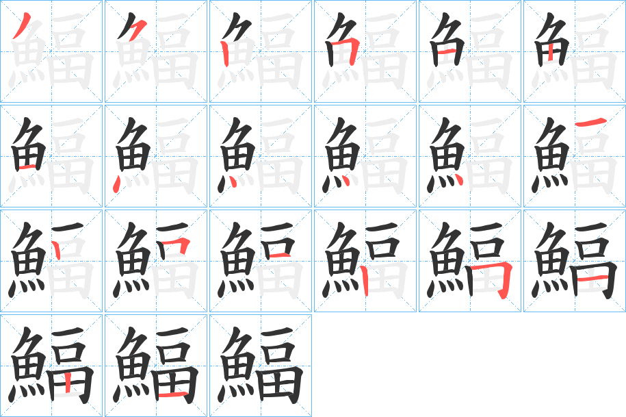 鰏的笔顺分步演示