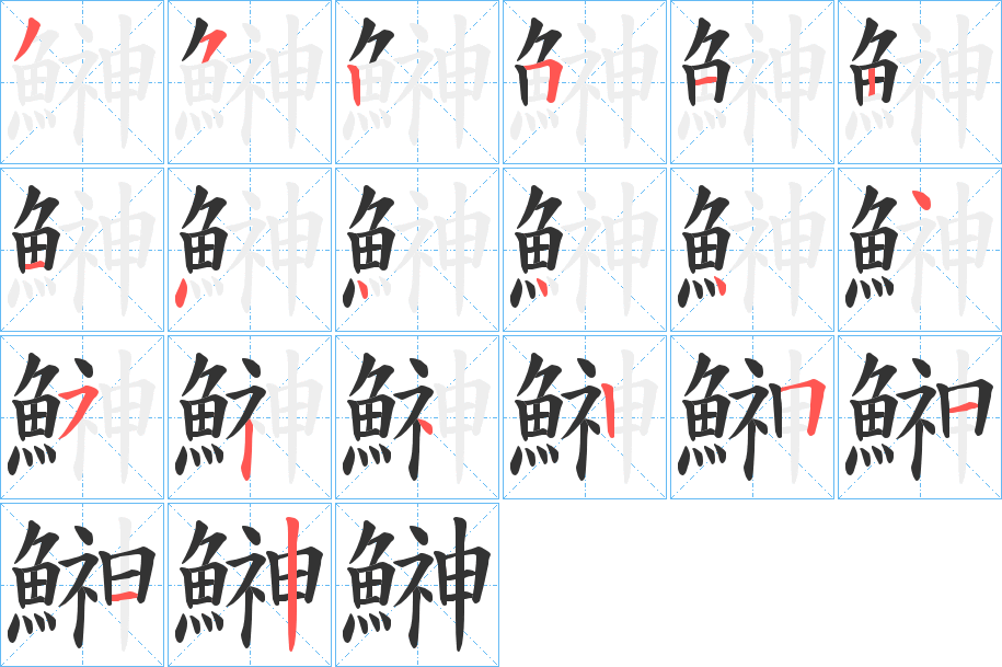 鰰的笔顺分步演示