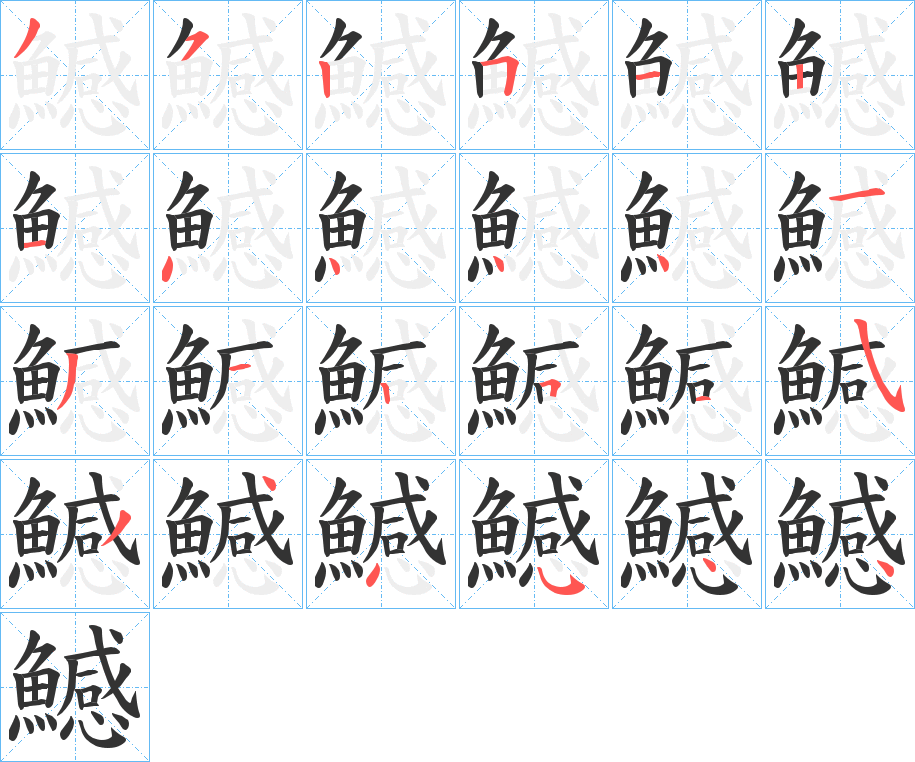 鱤的笔顺分步演示