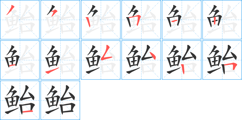 鲐的笔顺分步演示