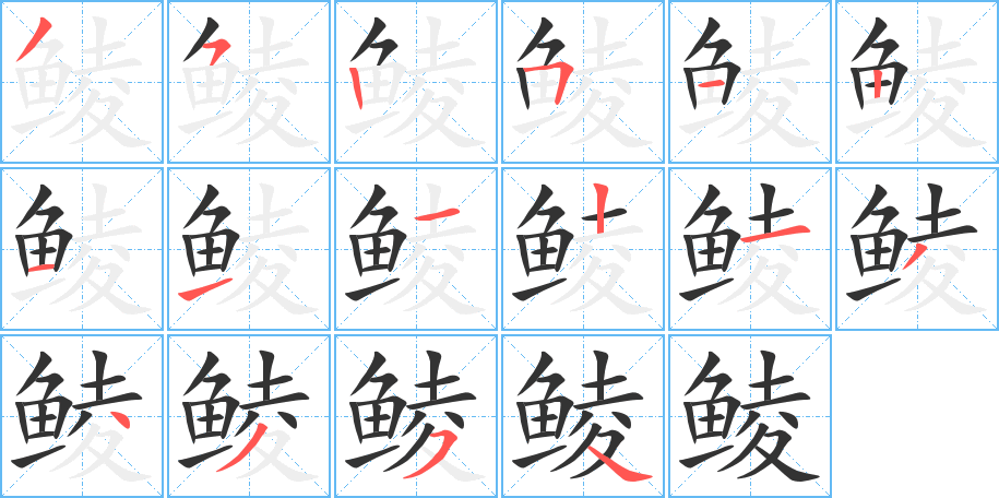 鲮的笔顺分步演示