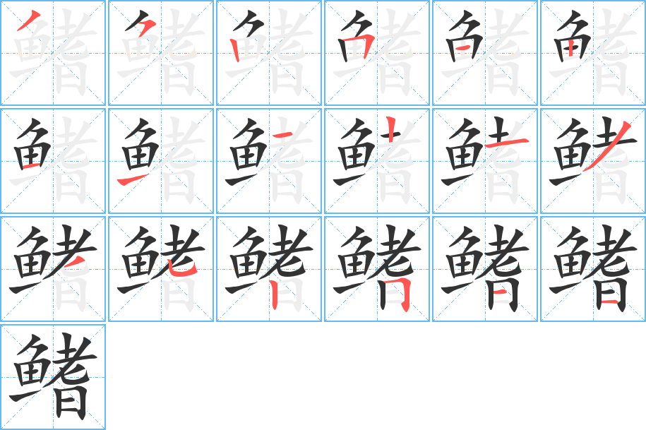 鳍的笔顺分步演示