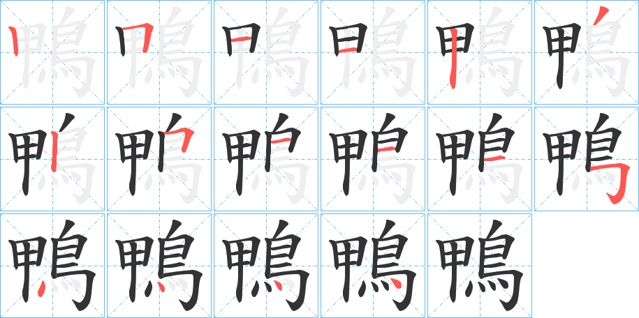 鴨的笔顺分步演示