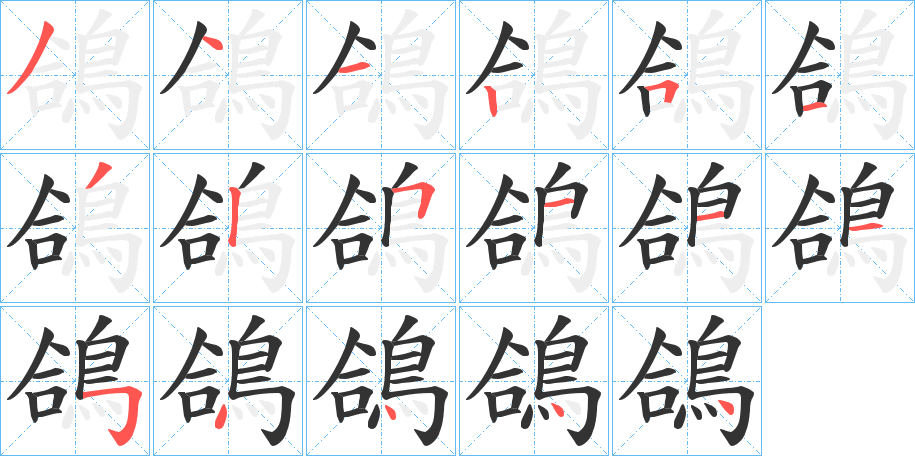 鴿的笔顺分步演示