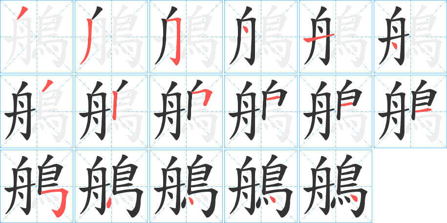 鵃的笔顺分步演示