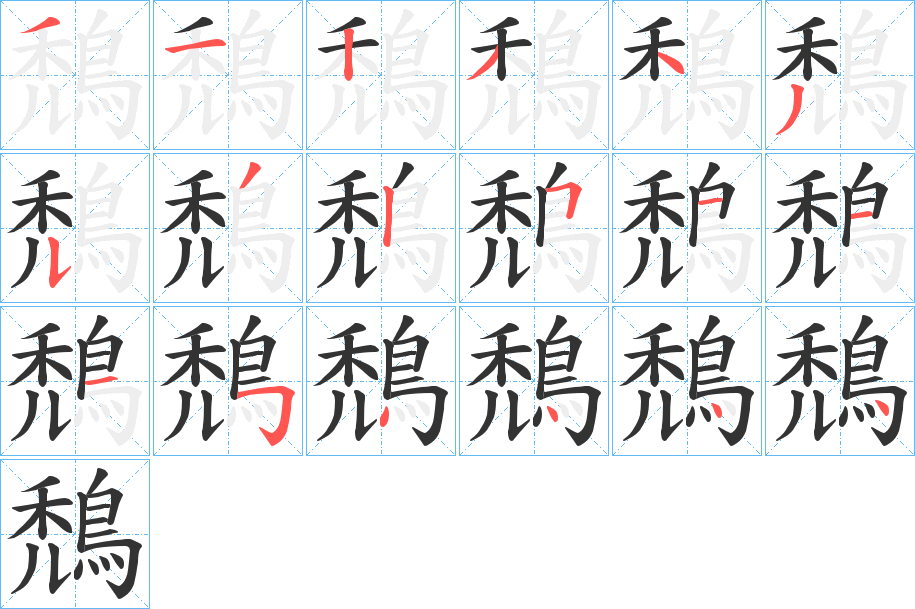 鵚的笔顺分步演示