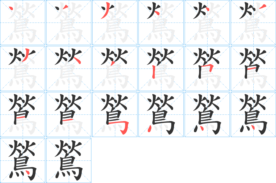 鶑的笔顺分步演示