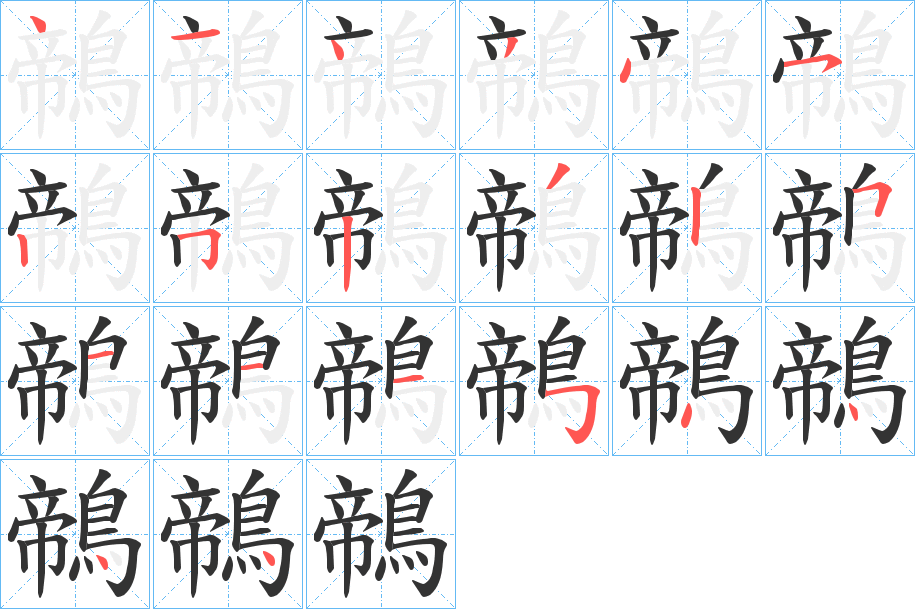 鶙的笔顺分步演示