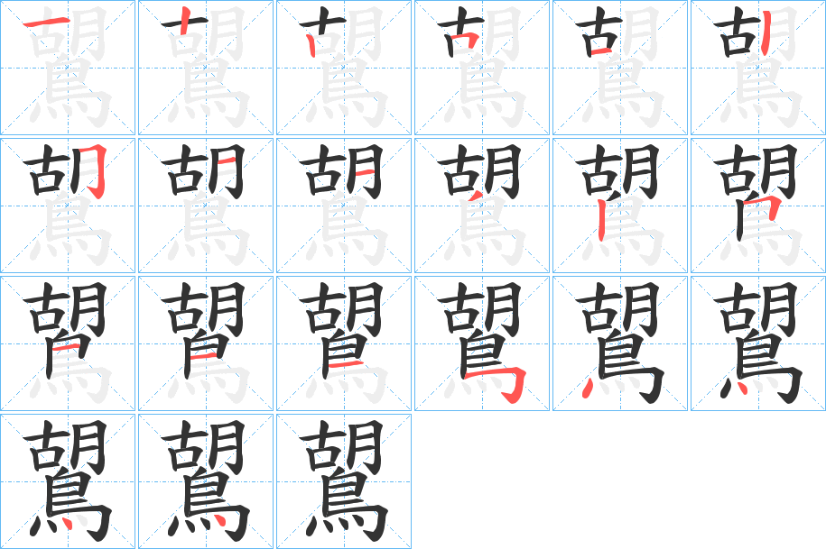 鶦的笔顺分步演示