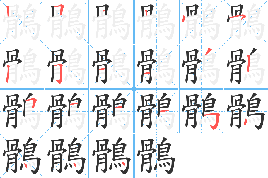 鶻的笔顺分步演示