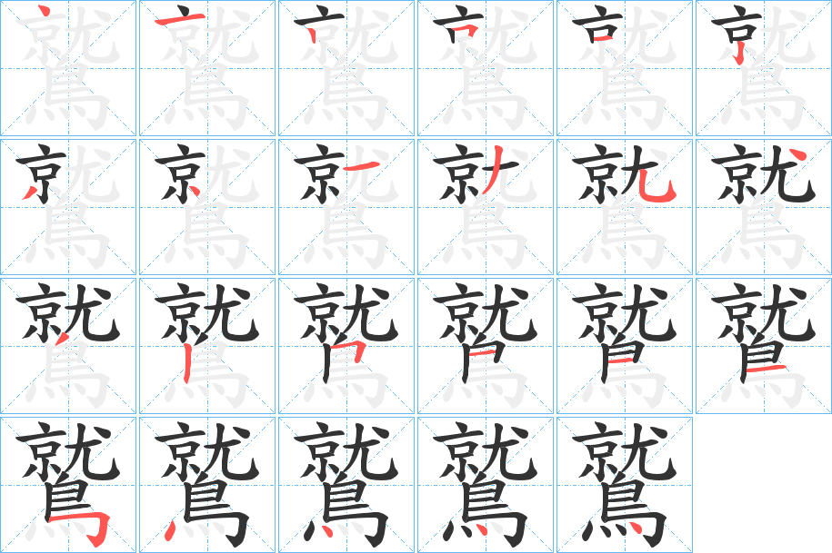 鷲的笔顺分步演示