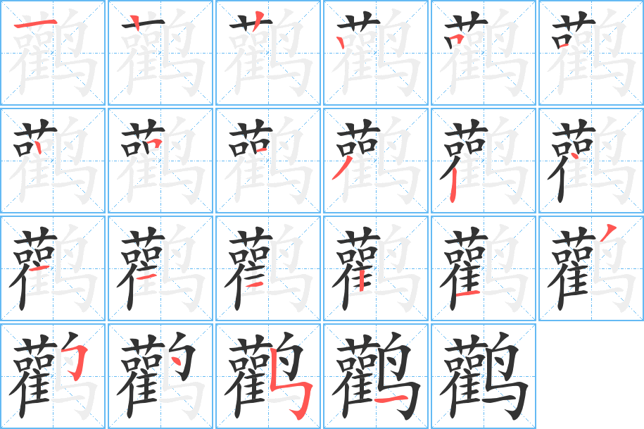 鹳的笔顺分步演示